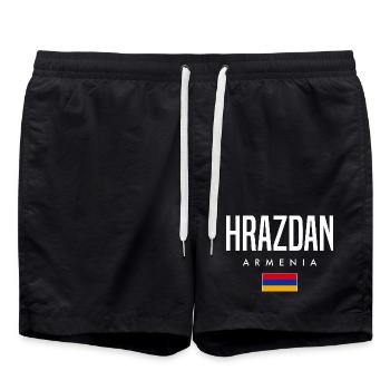 Hrazdan, Armenia - Swim Trunks - black - Front - AI Model Male 185 light (185cm)