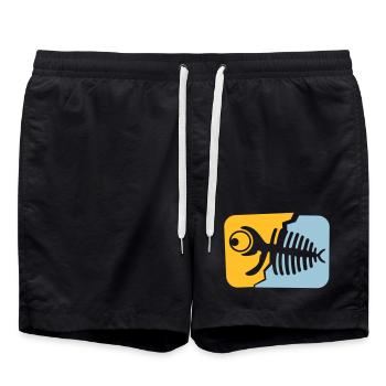 Fossile de poisson - Short de bain - noir - Devant - AI Model Male 185 light (185cm)