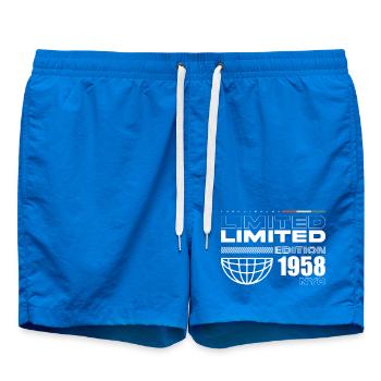 Born in 1958 Birthday 1958 - 67 Years Retro - Swim Trunks - cobalt blue - Front