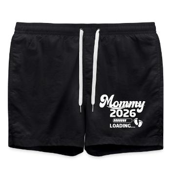 Mommy 2026 Loading Design - Badeshorts - Schwarz - Vorne - AI Model Male 185 light (185cm)