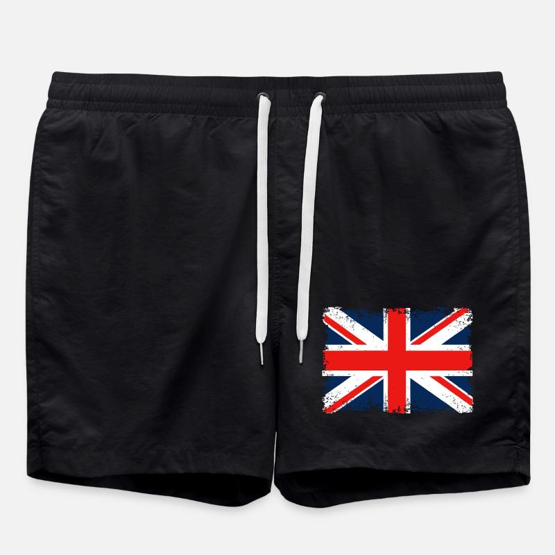 Drapeau de l’Union Jack en détresse - Short de bain - noir