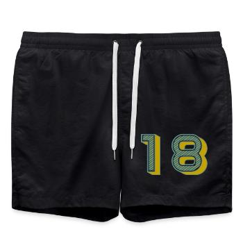 18. 18 ANS. 18e ANNIVERSAIRE. ANNIVERSAIRE 18 ANS. - Short de bain - noir - Devant - AI Model Male 185 light (185cm)