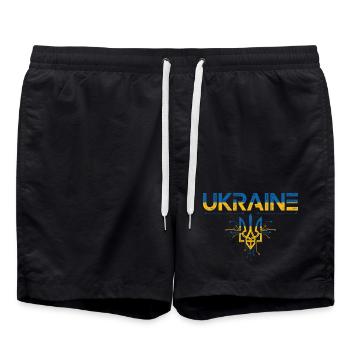 Circuitry Trident Ukraine - Swim Trunks - black - Front - AI Model Male 185 light (185cm)