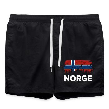 Norge - Norway Flag - Holiday Nature Gift - Swim Trunks - black - Front - AI Model Male 185 light (185cm)