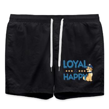 Loyal et Happy Chien Capitaine - Short de bain - noir - Devant - AI Model Male 185 light (185cm)