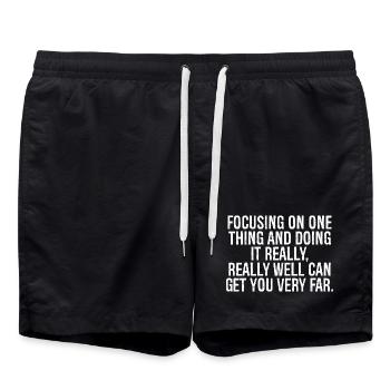 focusing on one thing and doing it really really - Swim Trunks - black - Front - AI Model Male 185 light (185cm)