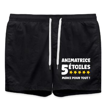 ANIMATRICE - Short de bain - noir - Devant - AI Model Male 185 light (185cm)