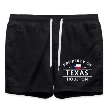 Propriété du Texas Houston Vintage Logo - Short de bain - noir - Devant - AI Model Male 185 light (185cm)
