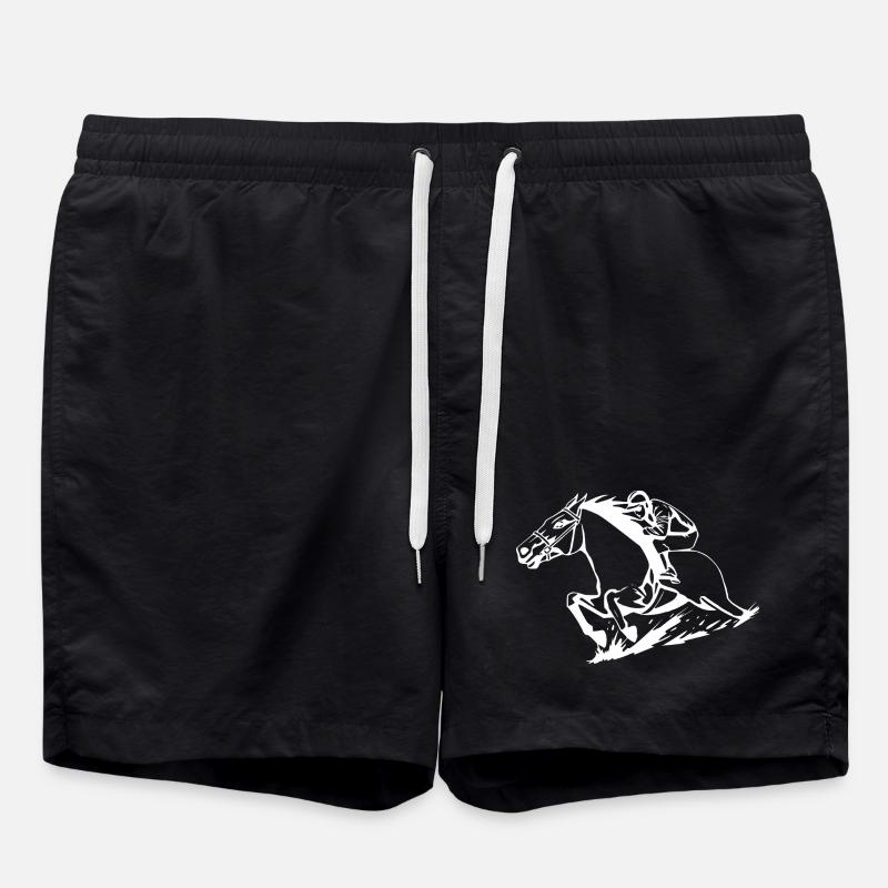 Chevaux T-shirt Cadeau Cavalier - Short de bain - noir