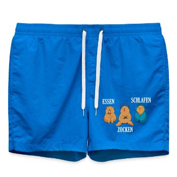Nourriture Gaming Sleeping Gamer Dicton - Short de bain - cobalt blue - Devant