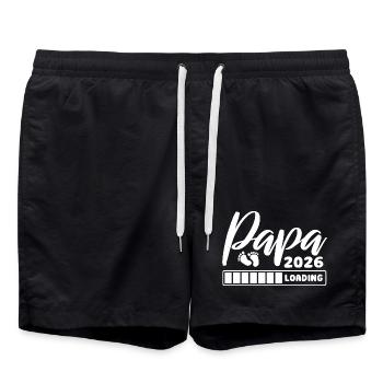 Dad 2026 loading - Pregnancy - Gift - Swim Trunks - black - Front - AI Model Male 185 light (185cm)