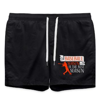 La saison de baseball est la meilleure saison des sports de fans - Short de bain - noir - Devant - AI Model Male 185 light (185cm)
