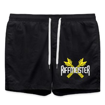 Riffmeister Crossed Guitars - Swim Trunks - black - Front - AI Model Male 185 light (185cm)