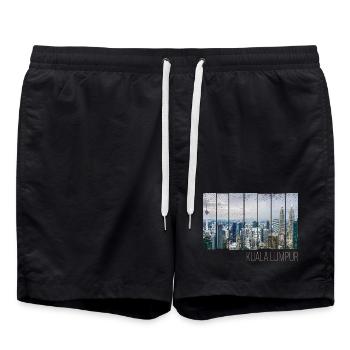 Kuala Lumpur City Malaysia Skyline Souvenir - Badeshorts - Schwarz - Vorne - AI Model Male 185 light (185cm)