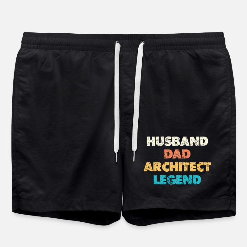 Husband Dad Architect Legend - Swim Trunks - black