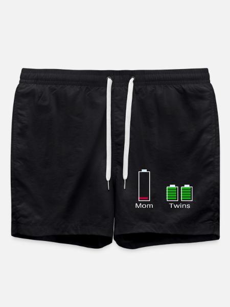 Mom with twins – battery level - Swim Trunks - black