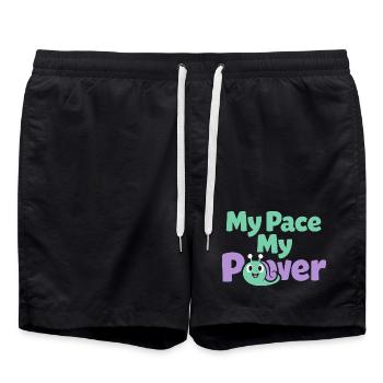 Identité parentale douce, lente - Short de bain - noir - Devant - AI Model Male 185 light (185cm)