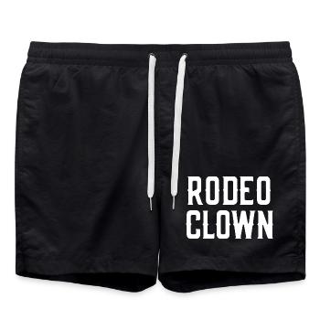 Rodeo-Clown-Kostüm Halloween-Rodeo-Clown - Badeshorts - Schwarz - Vorne - AI Model Male 185 light (185cm)