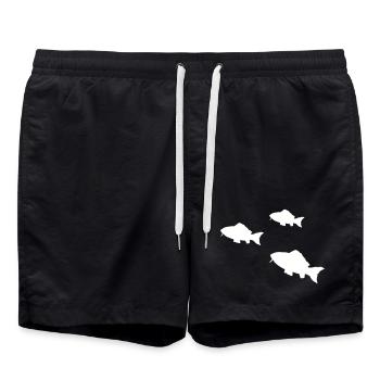 Pisces Tropical Fish Silhouette - Swim Trunks - black - Front - AI Model Male 185 light (185cm)