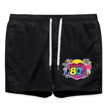 Totalement années 80 - Short de bain - noir - Devant - AI Model Male 185 light (185cm)