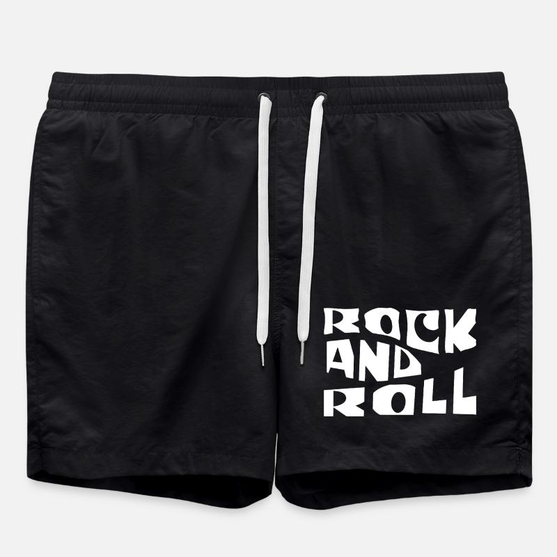 Rock'n'Roll Retro-Typografie - Badeshorts - Schwarz