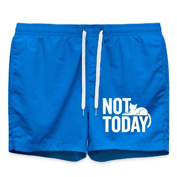 Cat Saying Not Today Office Cat Home Office Cat - Swim Trunks - cobalt blue - Front