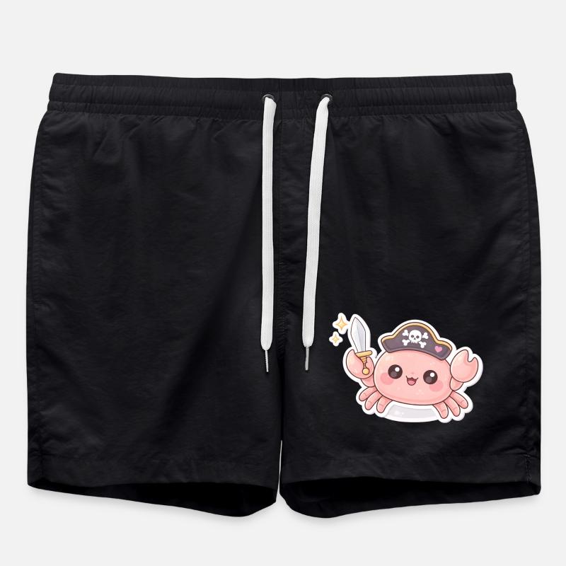Crabe pirate avec épée - Short de bain - noir
