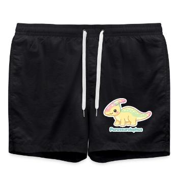 Pastellparasaurolophus Regenbogenkamm - Badeshorts - Schwarz - Vorne - AI Model Male 185 light (185cm)