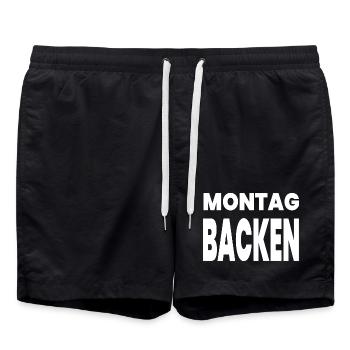 Backen - Badeshorts - Schwarz - Vorne - AI Model Male 185 light (185cm)