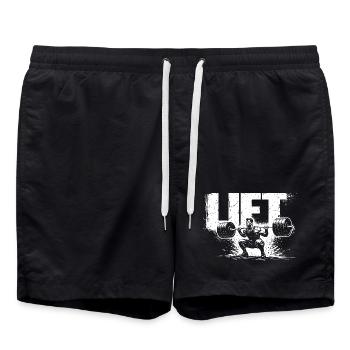 Lift Shirt Gym Workout Weightlifting Gift - Badeshorts - Schwarz - Vorne - AI Model Male 185 light (185cm)