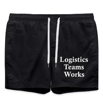 Logistics Team Collaboration Power of Order - Swim Trunks - black - Front - AI Model Male 185 light (185cm)