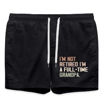 Vollzeit-Opa: Viel mehr als nur ein Ruhestand - Badeshorts - Schwarz - Vorne - AI Model Male 185 light (185cm)