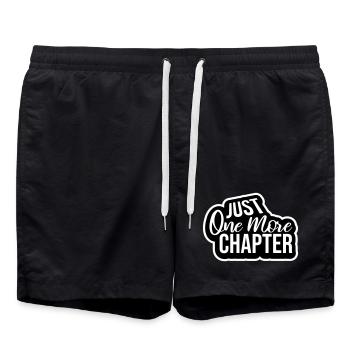 Just One More Chapter Funny Bookworm Reading Cool - Swim Trunks - black - Front - AI Model Male 185 light (185cm)