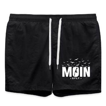 Moin Sylt Insel Nordsee Urlaub Shirt - Badeshorts - Schwarz - Vorne - AI Model Male 185 light (185cm)