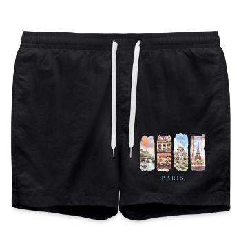 Paris Holidays Travel – City & Culture France - Short de bain - noir - Devant - AI Model Male 185 light (185cm)