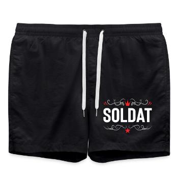 Soldier Profession - Swim Trunks - black - Front - AI Model Male 185 light (185cm)