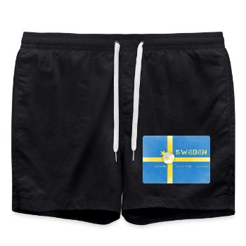 Maillot de football Suède Drapeau de football Suède - Short de bain - noir - Devant - AI Model Male 185 light (185cm)