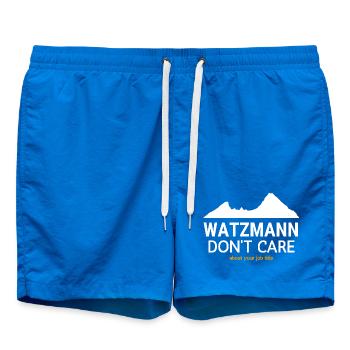 Watzmann Don't Care Job Title - Swim Trunks - cobalt blue - Front