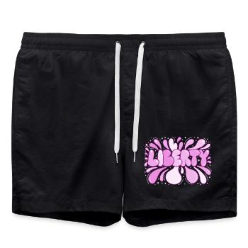 Freedom Pink Pop Art Bubbles - Swim Trunks - black - Front - AI Model Male 185 light (185cm)