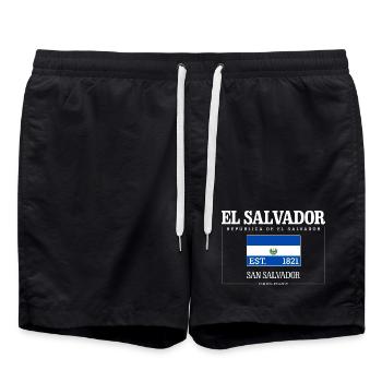 El Salvador Republic Salvadoran El Salvador 1821 - Swim Trunks - black - Front - AI Model Male 185 light (185cm)