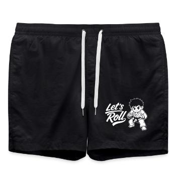 Los geht's – Jiu Jitsu BJJ Kids - Badeshorts - Schwarz - Vorne - AI Model Male 185 light (185cm)
