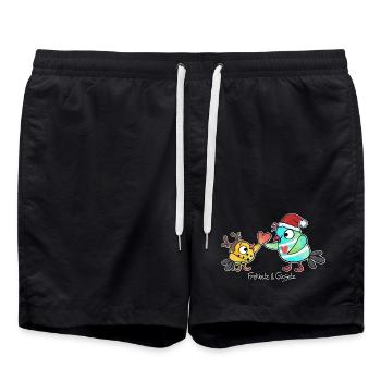 Weihnachtsherz - Badeshorts - Schwarz - Vorne - AI Model Male 185 light (185cm)