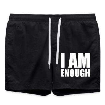 I am enough - Swim Trunks - black - Front - AI Model Male 185 light (185cm)