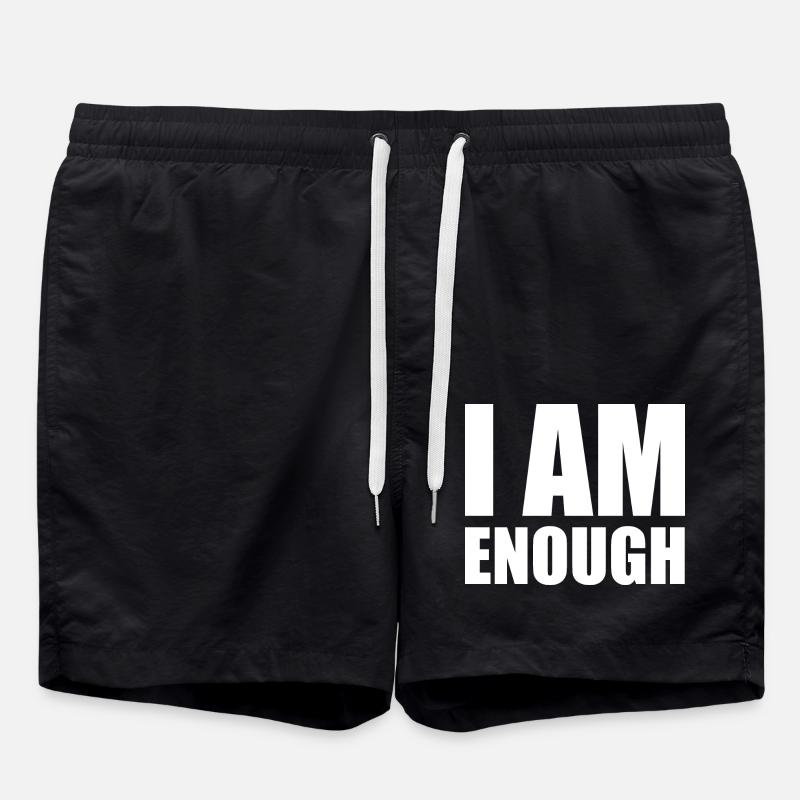 I am enough - Short de bain - noir