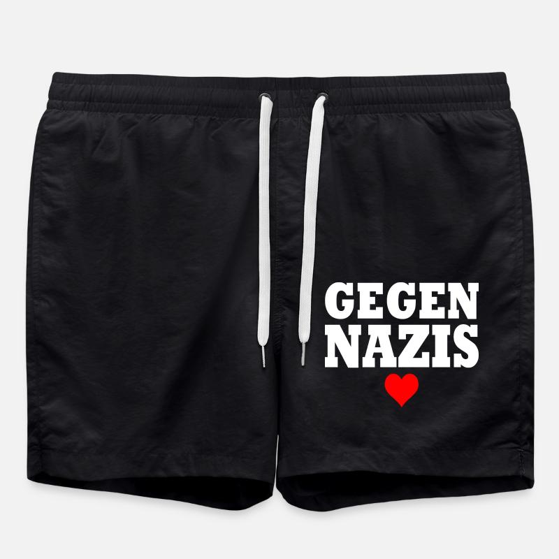 Gegen nazis - Badeshorts - Schwarz