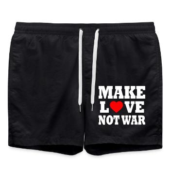 Make love not war - Swim Trunks - black - Front - AI Model Male 185 light (185cm)