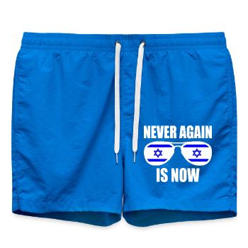 Never again is now - Swim Trunks - cobalt blue - Front