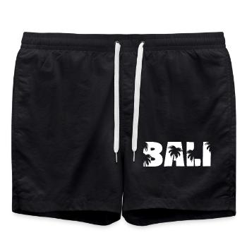 Bali Palm Trees - Swim Trunks - black - Front - AI Model Male 185 light (185cm)
