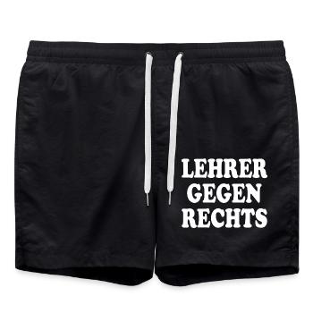 Lehrer gegen rechts - Badeshorts - Schwarz - Vorne - AI Model Male 185 light (185cm)