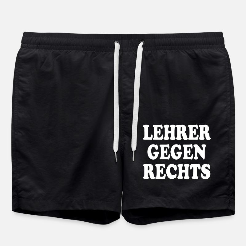 Lehrer gegen rechts - Badeshorts - Schwarz